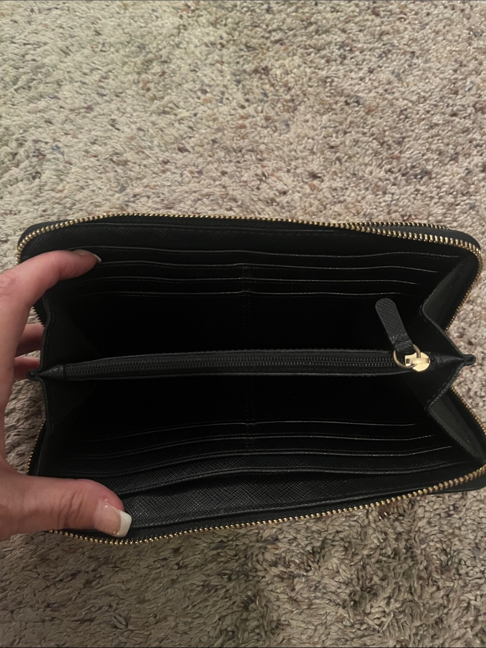 Coach Black and Khaki Signature Zip Wallet - Picture 4 of 4